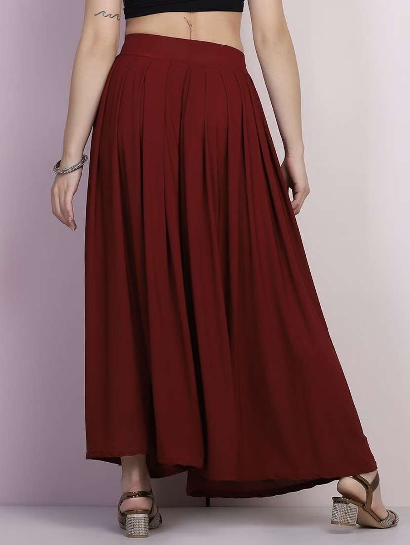 women solid mid rise flared palazzo - 21967059 -  Standard Image - 2