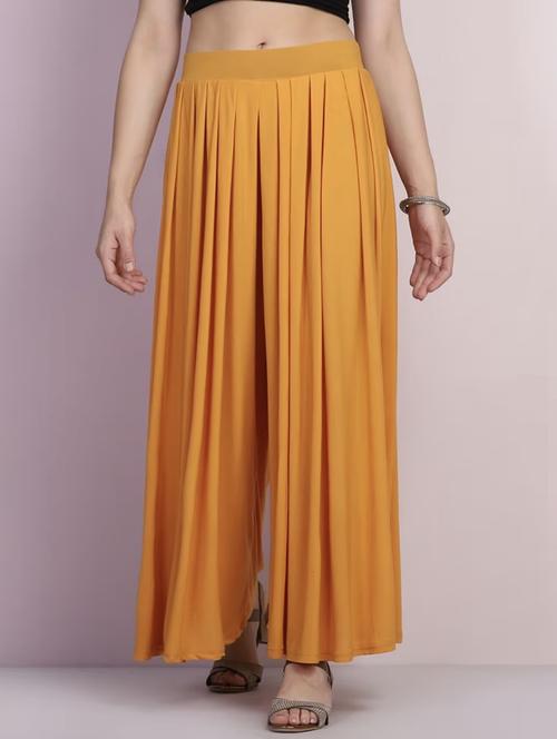 women solid mid rise flared palazzo - 21967060 -  Standard Image - 0