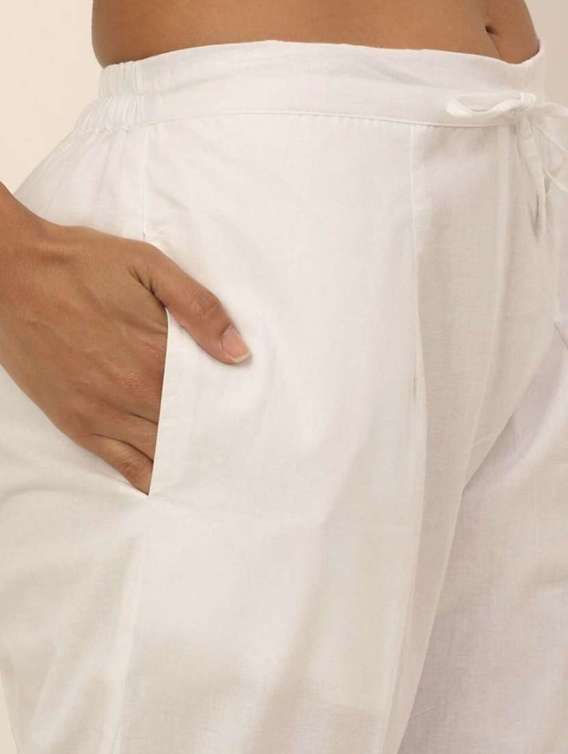 women solid regular fit tapered pant  - 21967081 -  Standard Image - 2