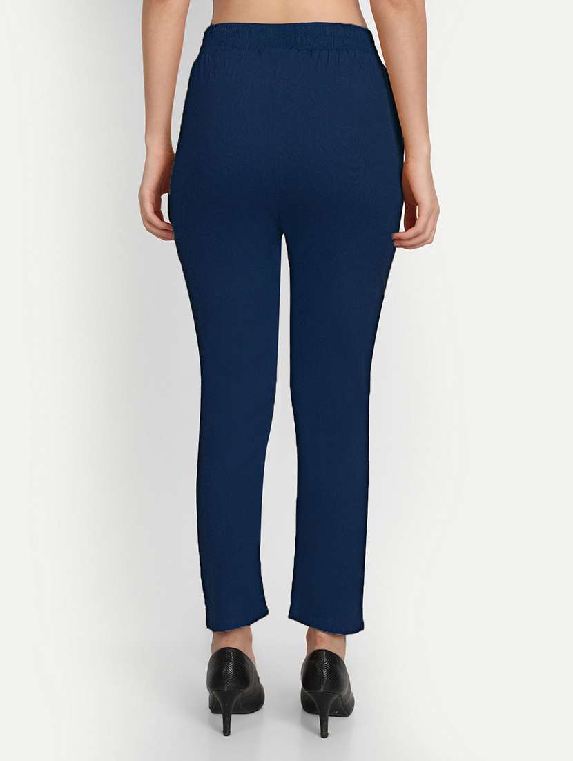 women solid slim fit tapered pant  - 21967084 -  Standard Image - 2