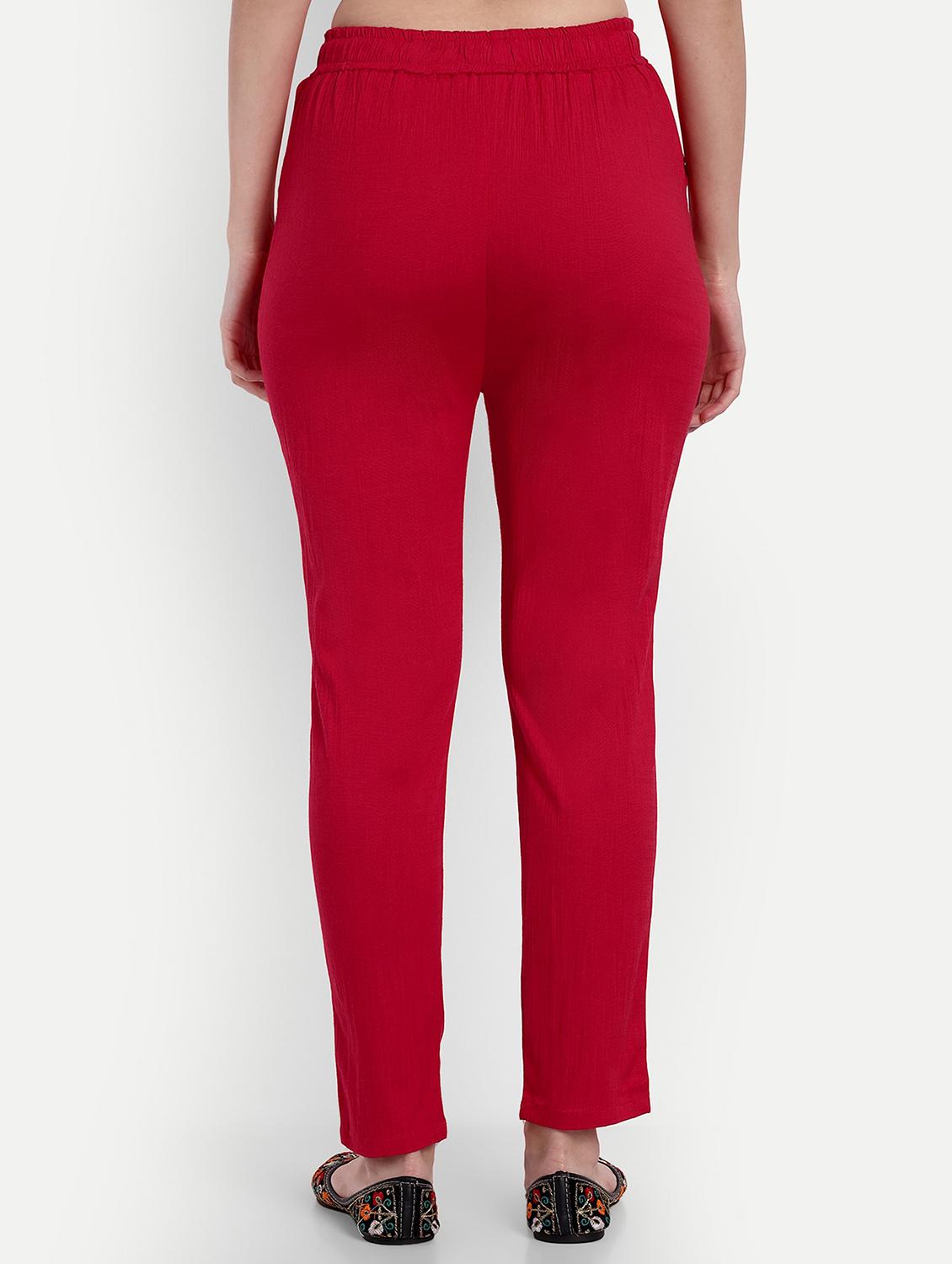 women solid regular fit tapered pant - 21967086 - Standard Image - 2