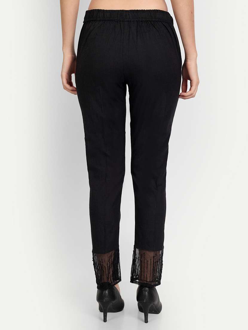 women solid regular fit tapered pant  - 21967089 -  Standard Image - 2