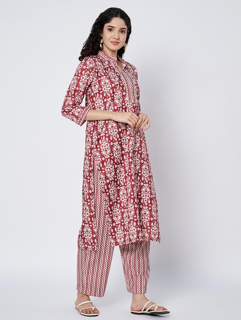 women three quarter sleeve kurta pant with dupatta set - 21967107 - Standard Image - 2