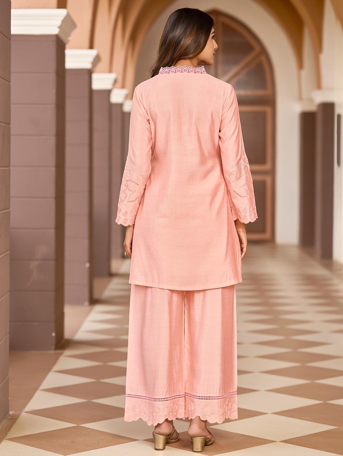 women embroidered long sleeve ethnic co-ord set - 21967258 - Standard Image - 2