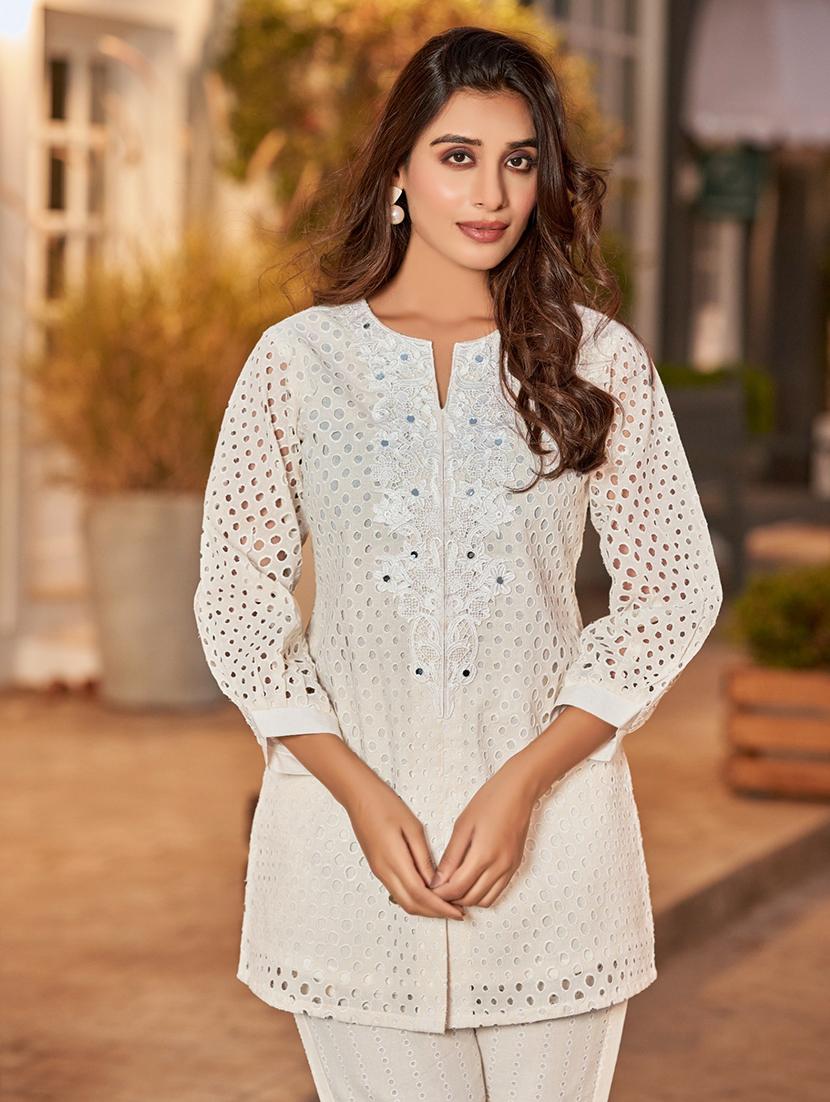 women three quarter sleeve ethnic co-ord set - 21967302 - Standard Image - 2