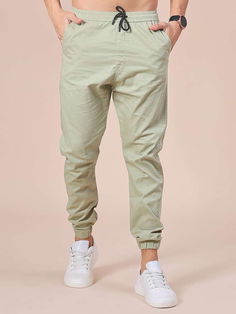 men solid mid rise regular fit jogger - 21967790 -  Standard Image - 2
