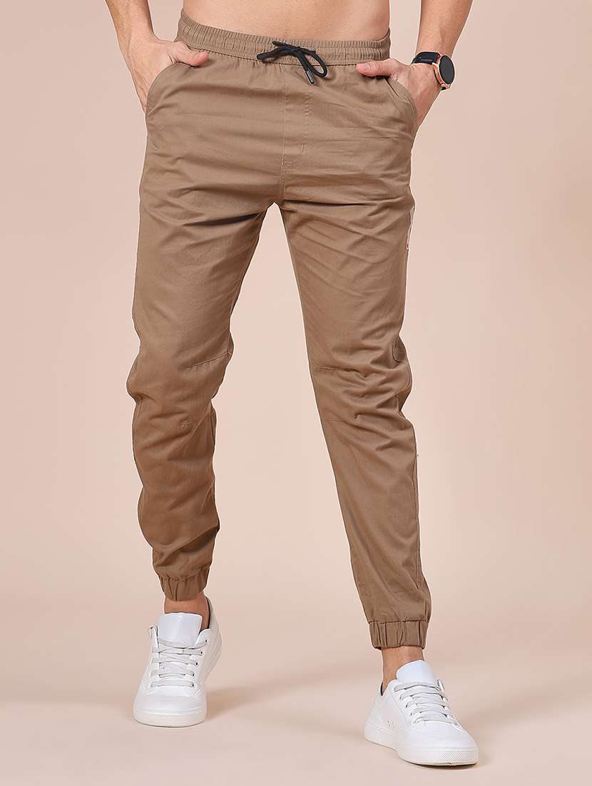 men solid mid rise regular fit jogger - 21967791 -  Standard Image - 2