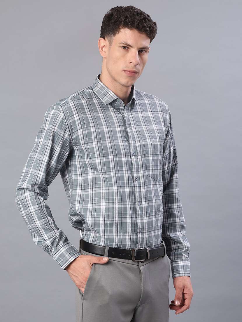 men checkered long sleeve regualr fit formal shirt - 21967866 -  Standard Image - 2