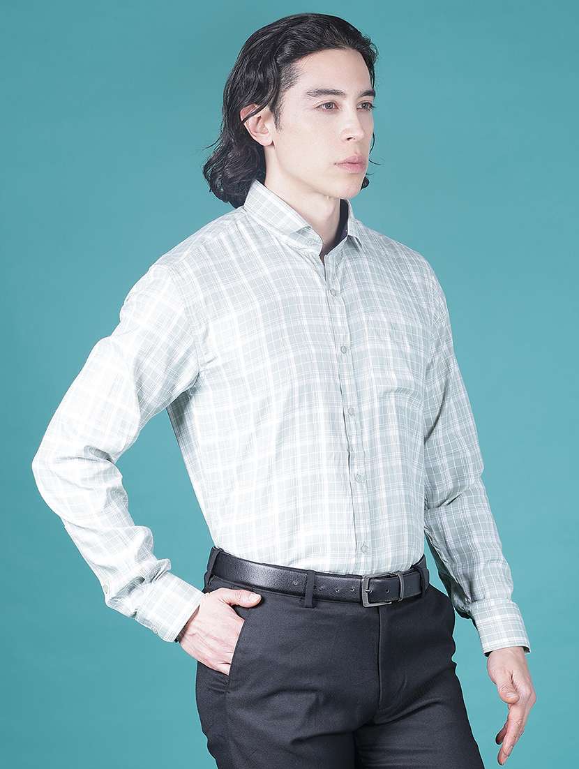 men checkered long sleeve slim fit formal shirt - 21967912 -  Standard Image - 2