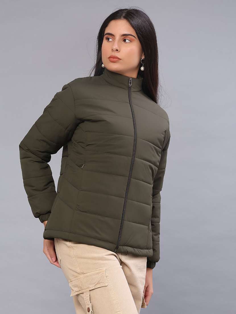 women solid long sleeve puffer jacket - 21967933 -  Standard Image - 2