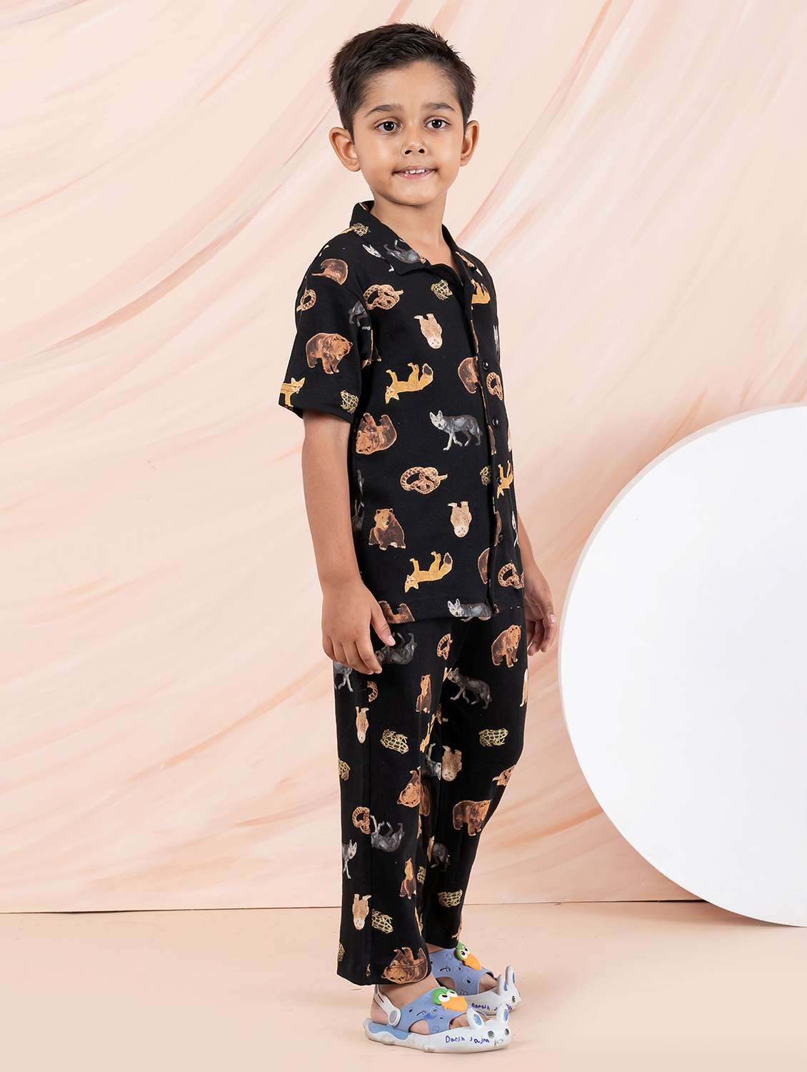 boys printed short sleeve nightwear pyjama set - 21968022 -  Standard Image - 2