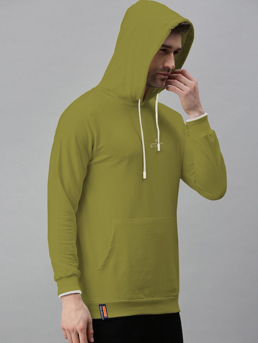 men chest print long sleeve hooded sweatshirt - 21968051 - Standard Image - 2