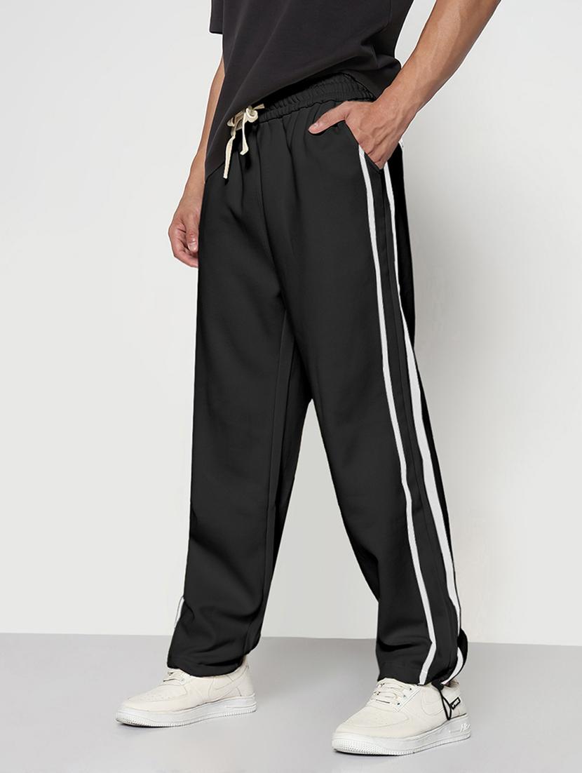 men side taped mid rise full length track pant - 21968056 - Standard Image - 2