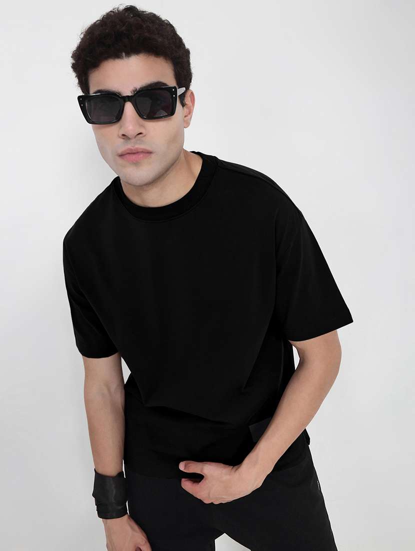 men solid short sleeve regular fit t-shirt