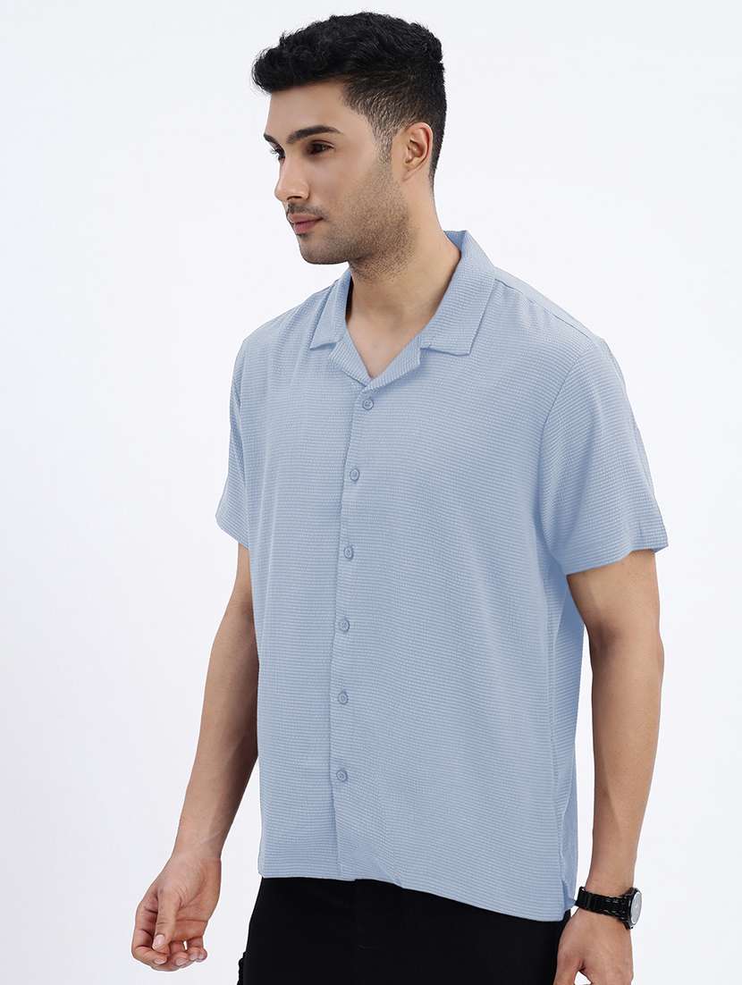 men solid short sleeve regular fit casual shirt - 21968080 -  Standard Image - 2