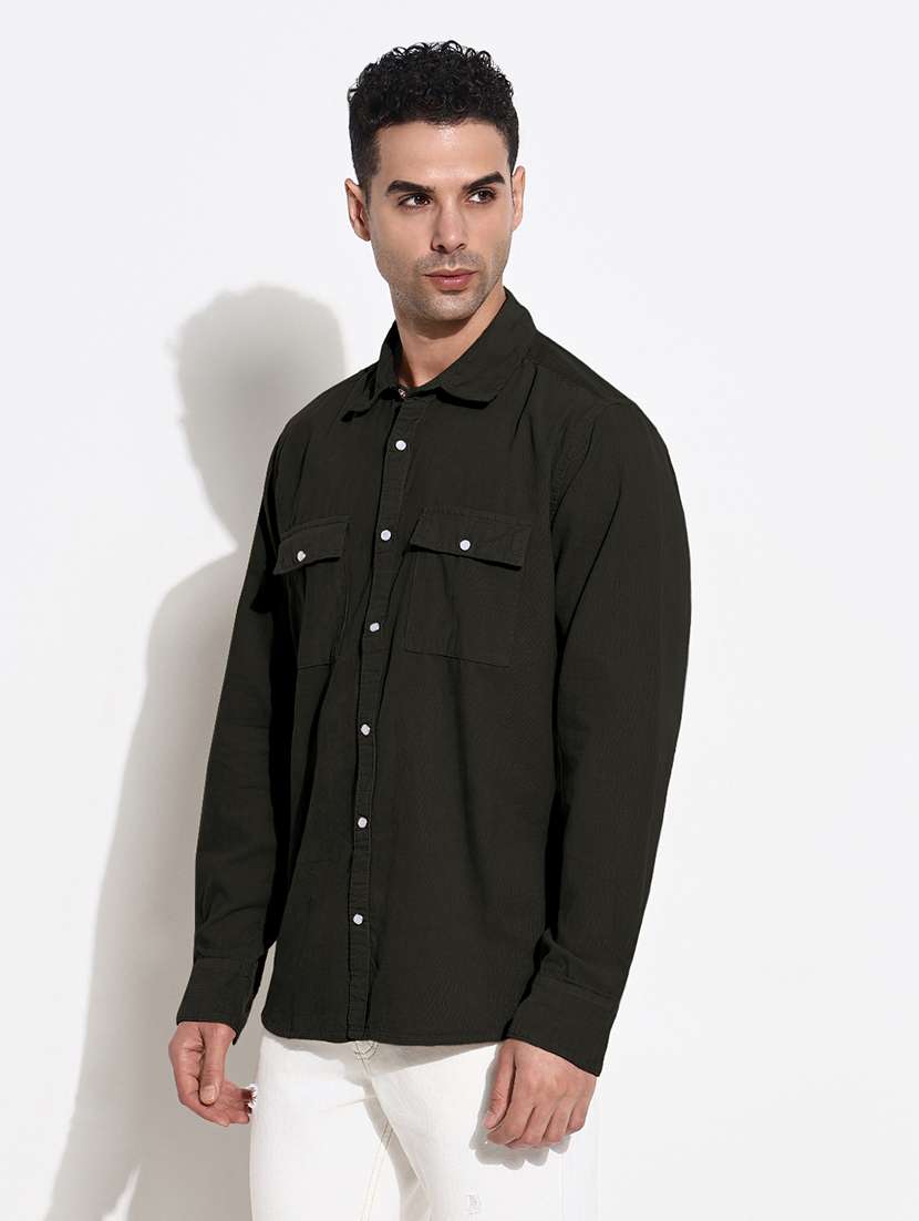 men solid long sleeve collared casual shirt - 21968082 -  Standard Image - 2