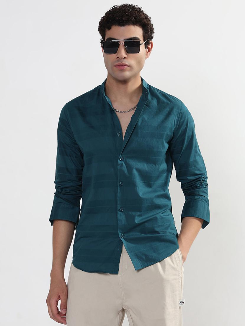 men striped long sleeve slim fit casual shirt - 21968085 - Standard Image - 2