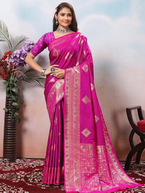 women self design banarasi saree with blouse - 21968100 -  Standard Image - 0