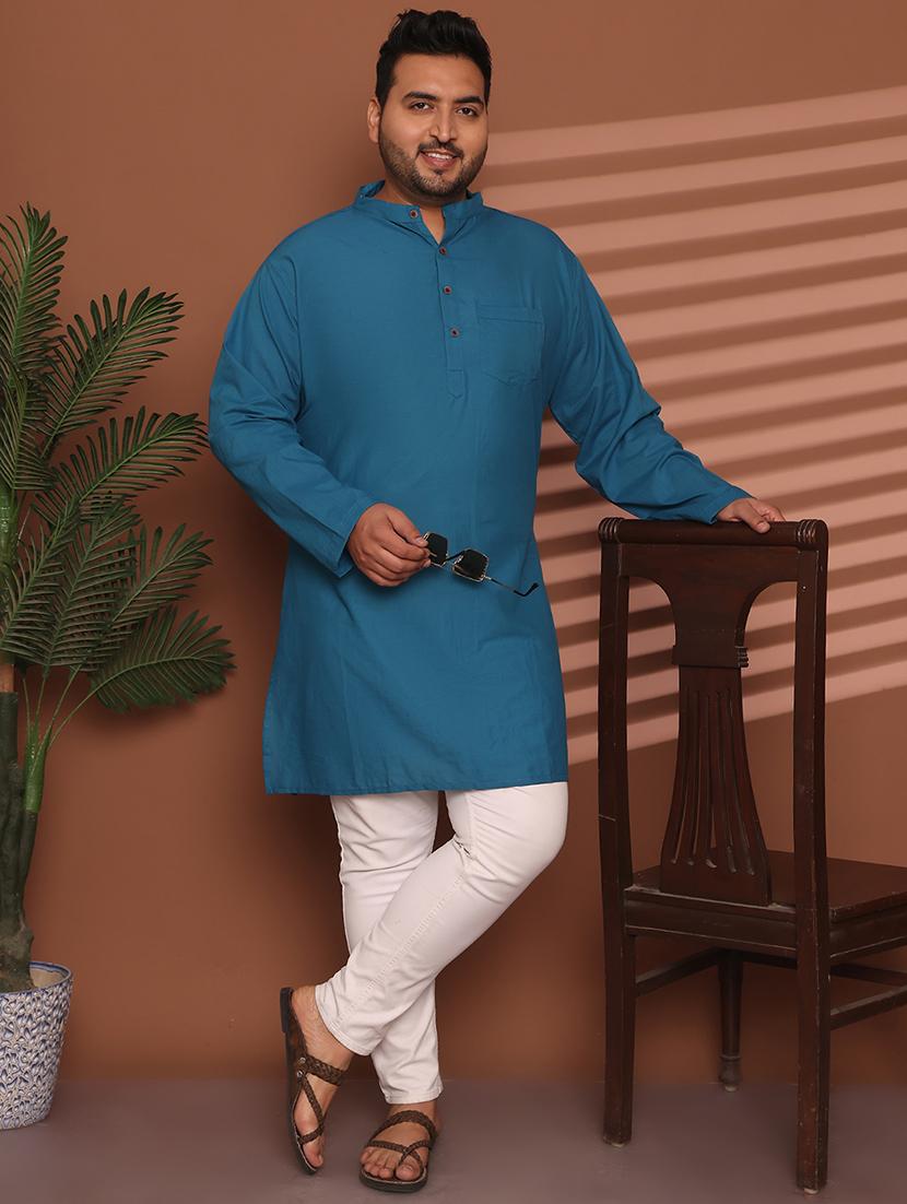 men solid mandarin neck long kurta - 21968142 -  Zoom Image - 0