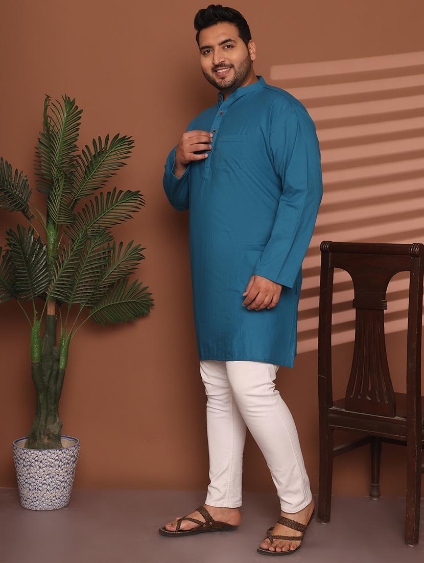 men solid mandarin neck long kurta - 21968142 - Standard Image - 2