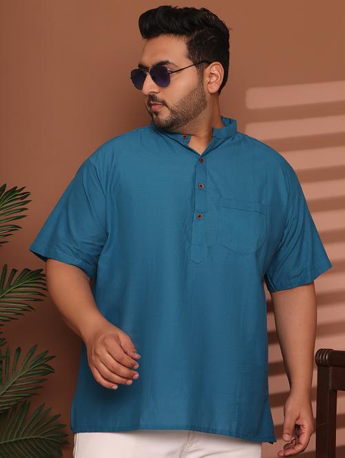 men solid mandarin neck short kurta - 21968143 - Standard Image - 0