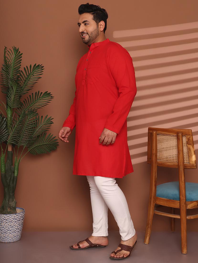 men solid mandarin neck long kurta - 21968144 - Standard Image - 2