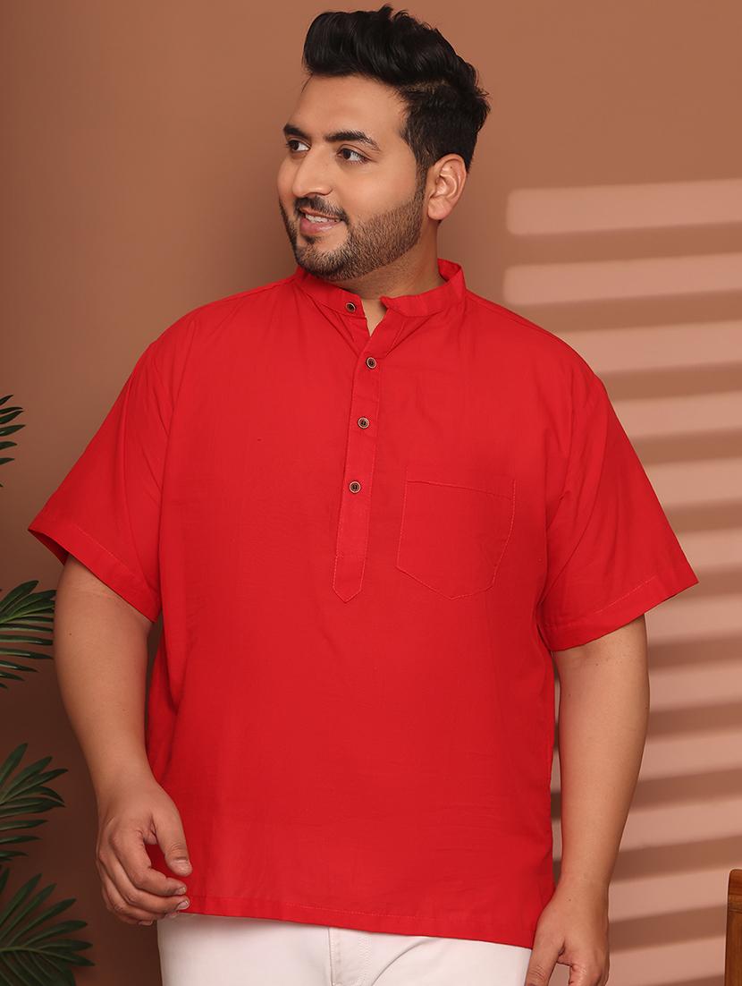 men solid mandarin neck short kurta - 21968145 - Standard Image - 2