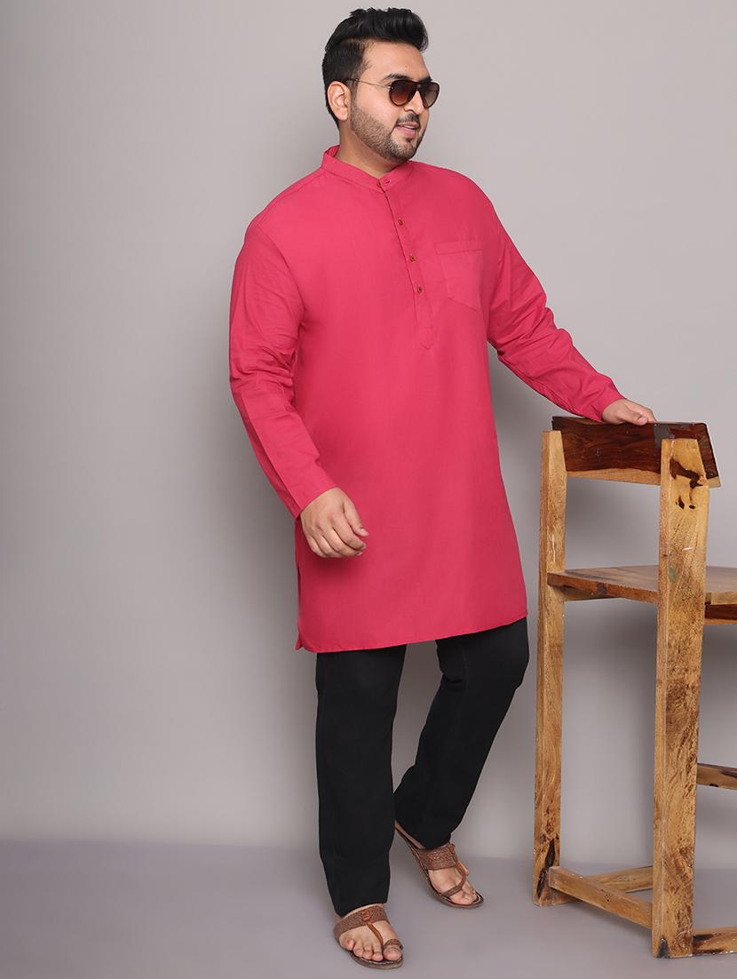 men solid mandarin neck long kurta - 21968148 -  Zoom Image - 0