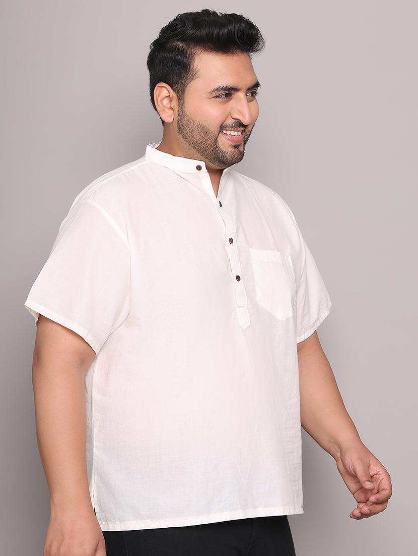 men solid mandarin neck short kurta - 21968151 - Standard Image - 2
