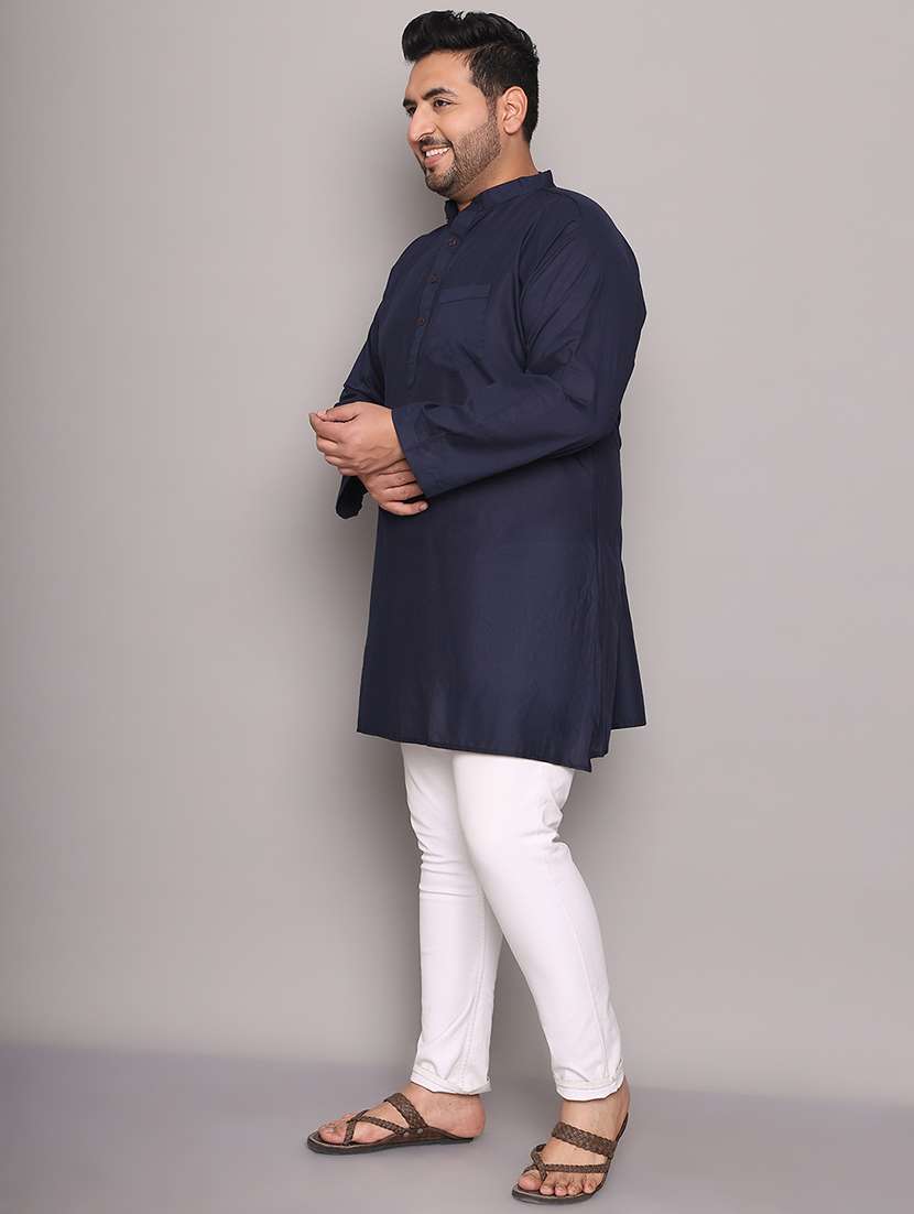 men solid mandarin neck long kurta - 21968152 -  Standard Image - 2