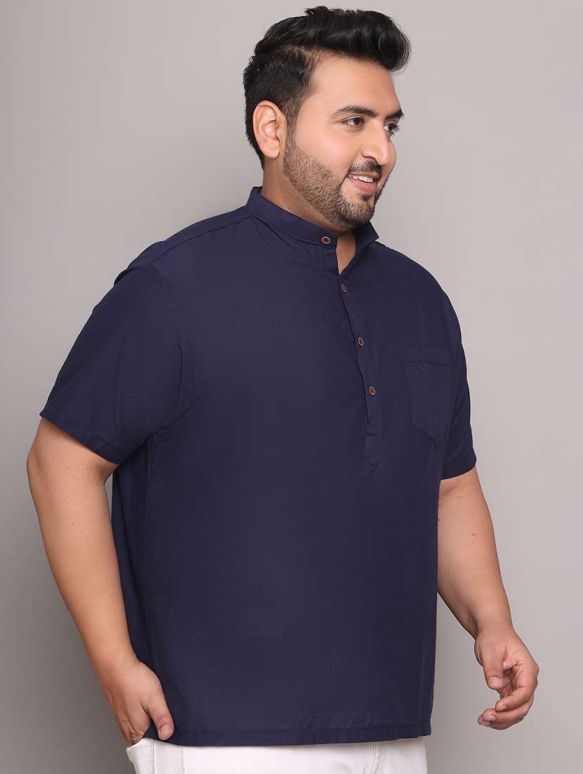 men solid mandarin neck short kurta - 21968153 -  Standard Image - 2