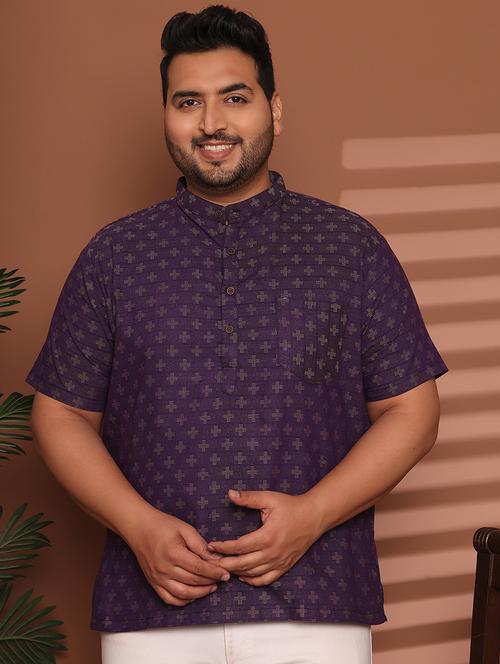 men self design mandarin neck short kurta - 21968161 - Standard Image - 0