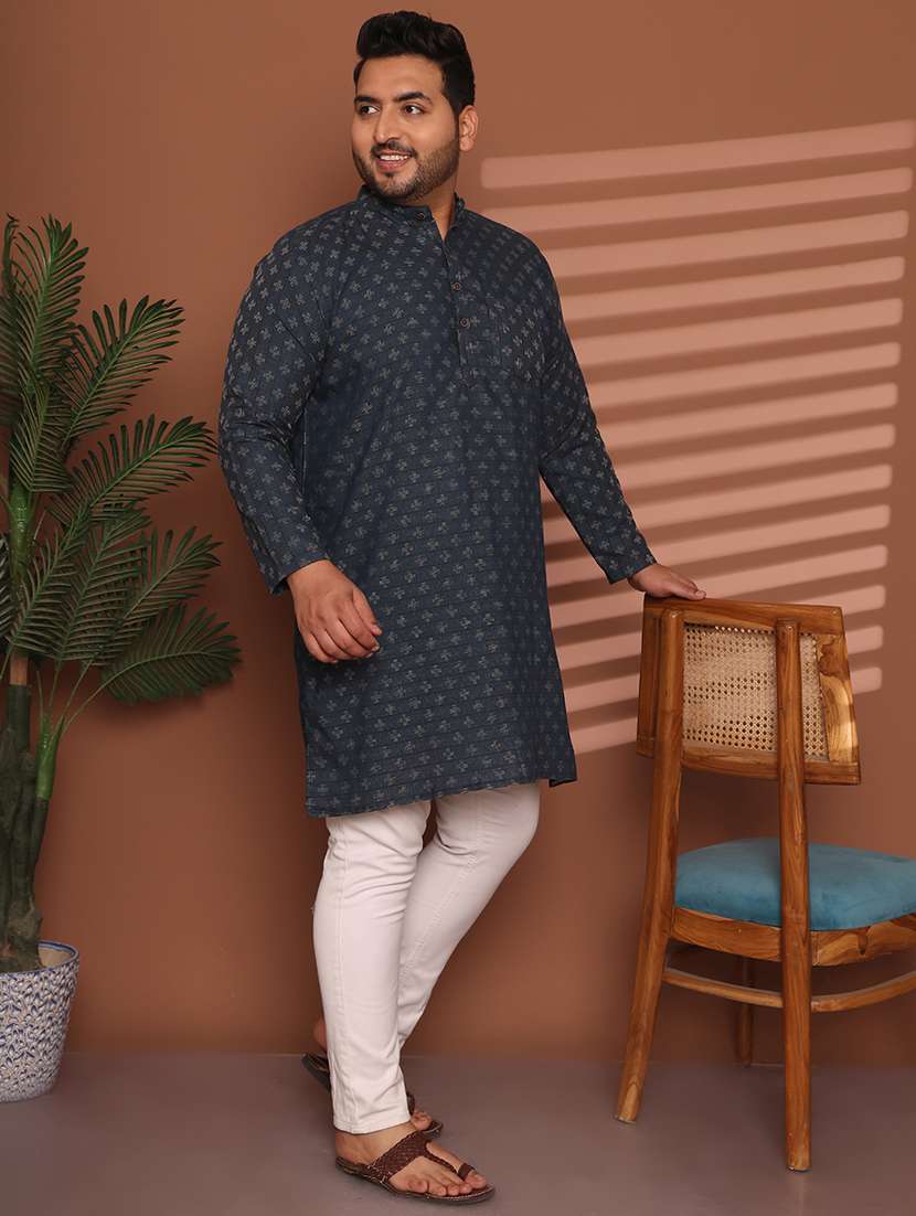 men self design mandarin neck long kurta - 21968162 -  Standard Image - 2
