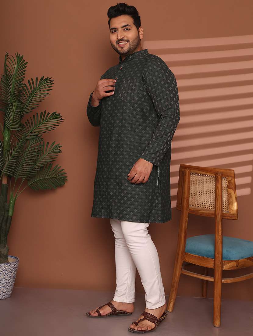 men self design mandarin neck long kurta - 21968166 -  Standard Image - 2