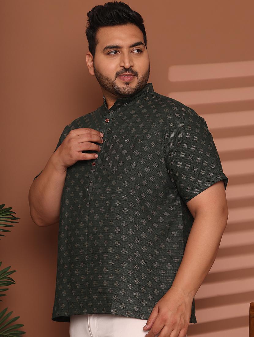 men self design mandarin neck short kurta - 21968167 - Standard Image - 2