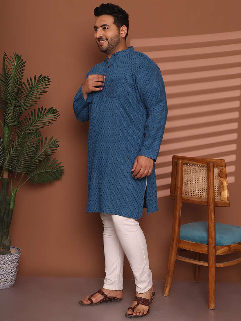 men self design mandarin neck long kurta - 21968168 -  Standard Image - 2