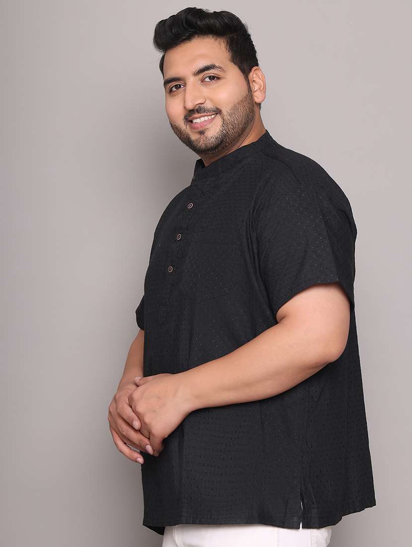 men self design mandarin neck short kurta - 21968171 -  Standard Image - 2