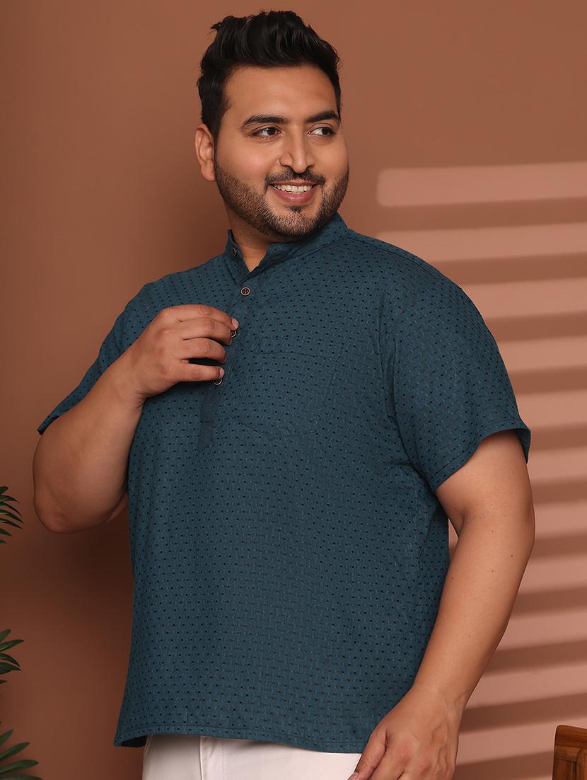 men self design mandarin neck short kurta - 21968175 - Standard Image - 2