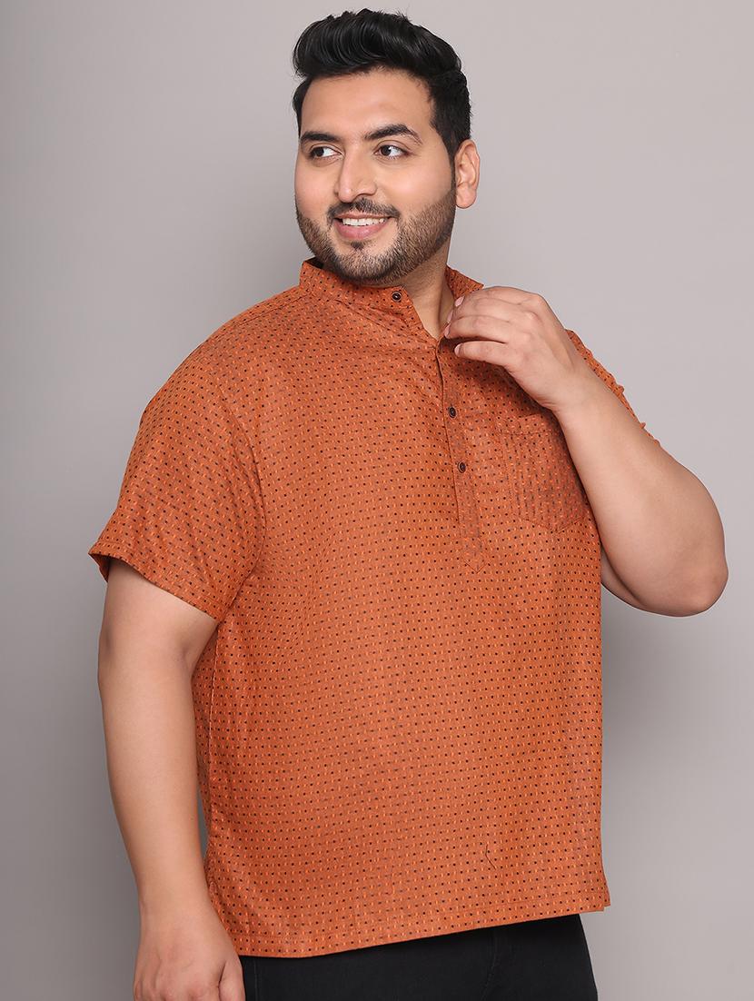 men self design mandarin neck short kurta - 21968179 - Standard Image - 2