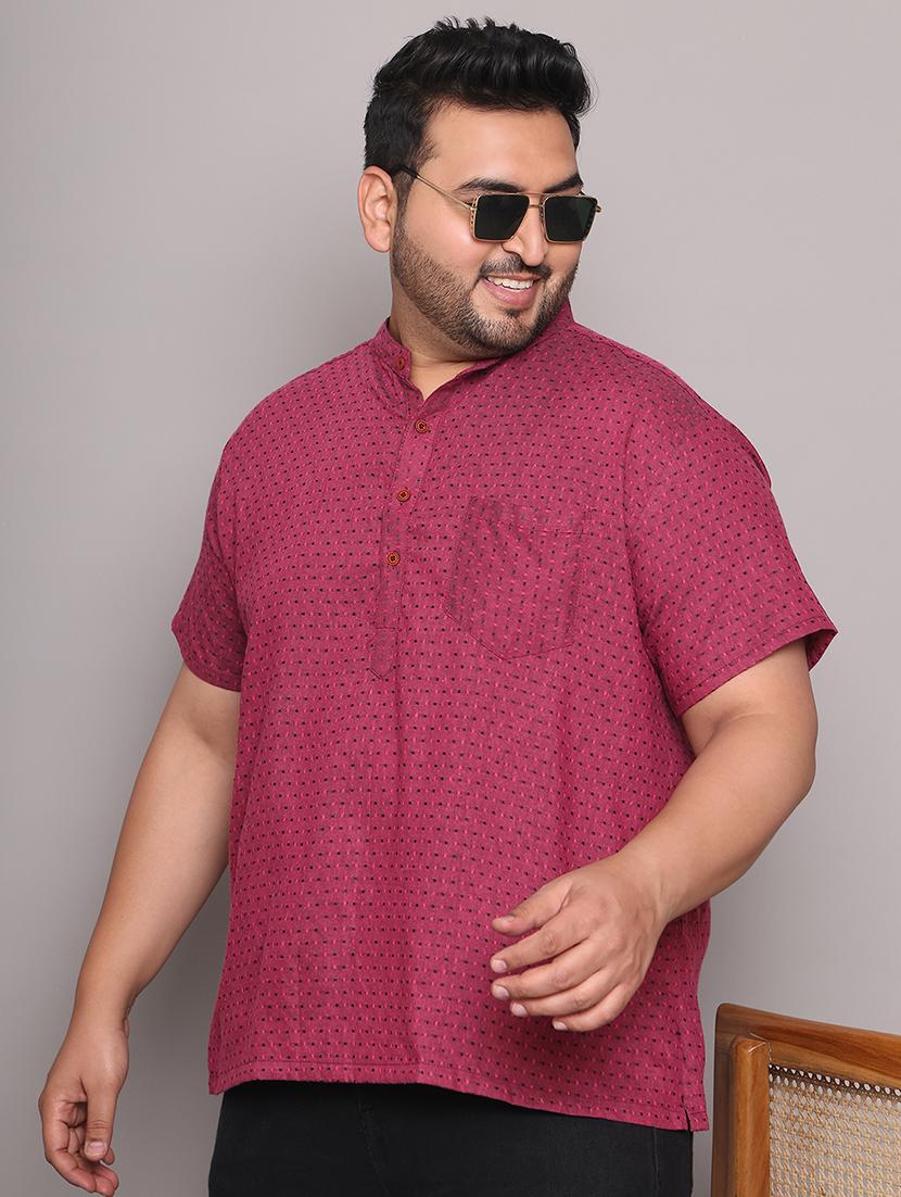 men self design mandarin neck short kurta - 21968181 - Zoom Image - 0