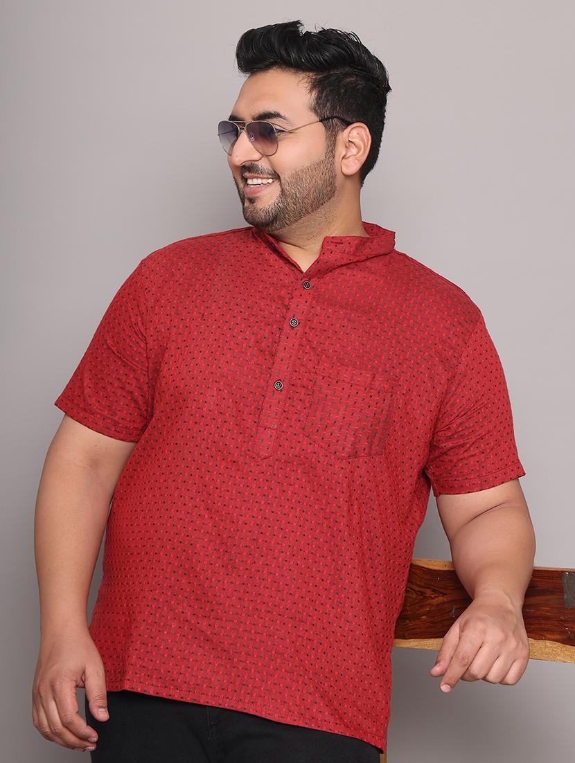 men self design mandarin neck short kurta - 21968183 - Zoom Image - 0