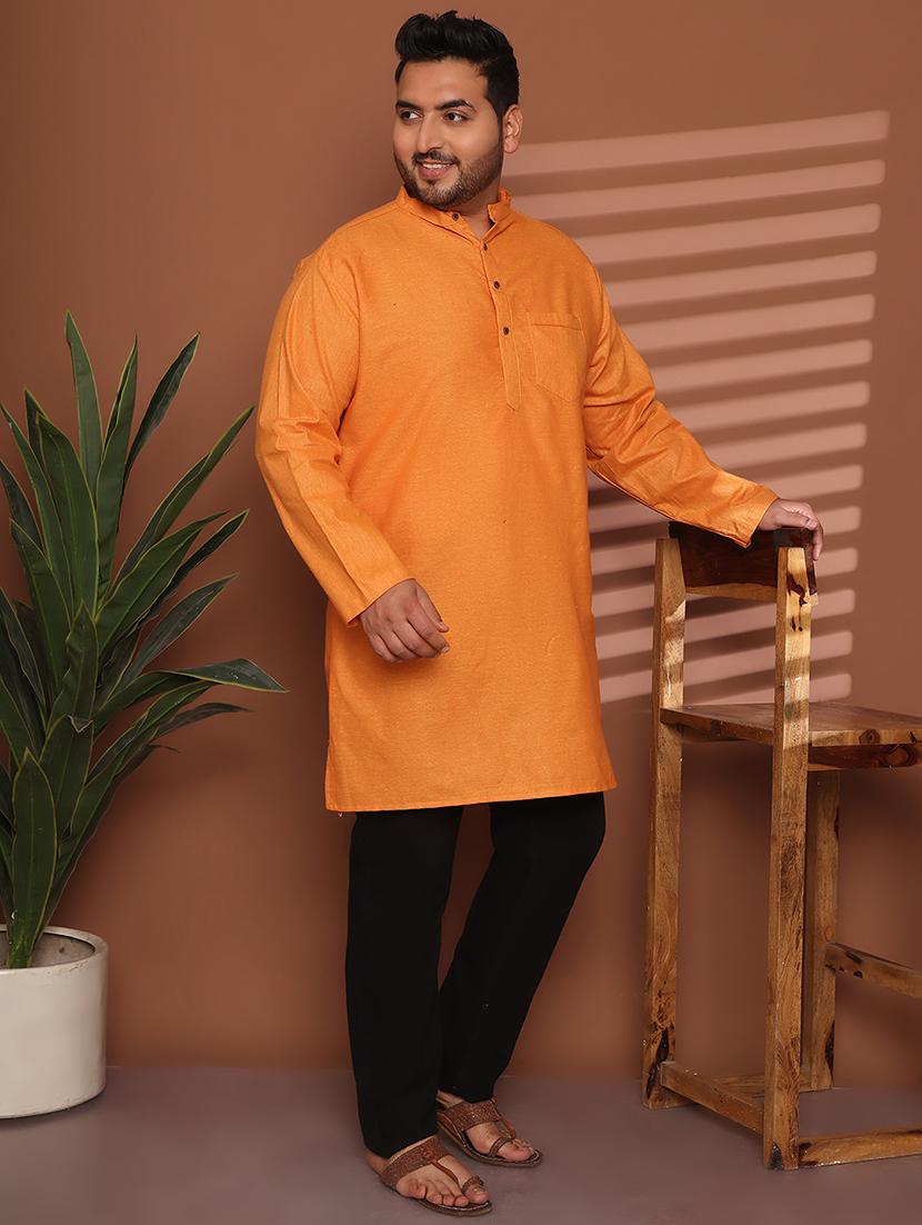men solid mandarin neck long kurta - 21968190 - Standard Image - 2