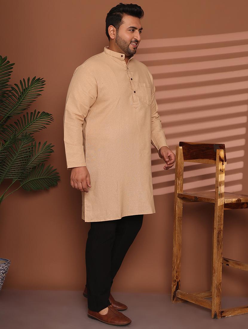 men solid mandarin neck long kurta - 21968192 - Standard Image - 2