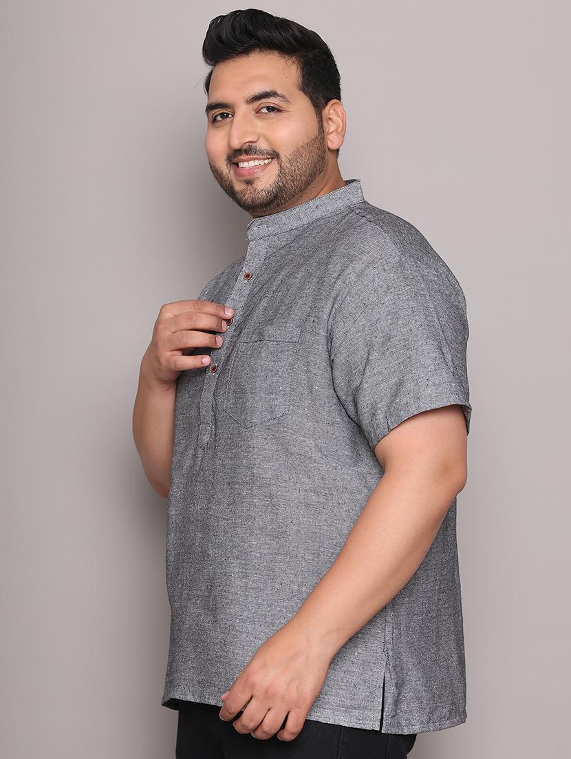 men solid mandarin neck short kurta - 21968195 - Standard Image - 2