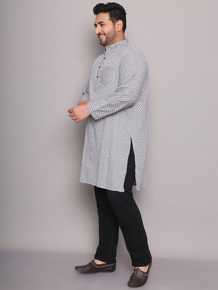men self design mandarin neck long kurta - 21968196 - Standard Image - 2