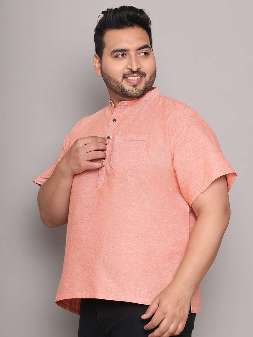 men solid mandarin neck short kurta - 21968203 -  Standard Image - 2