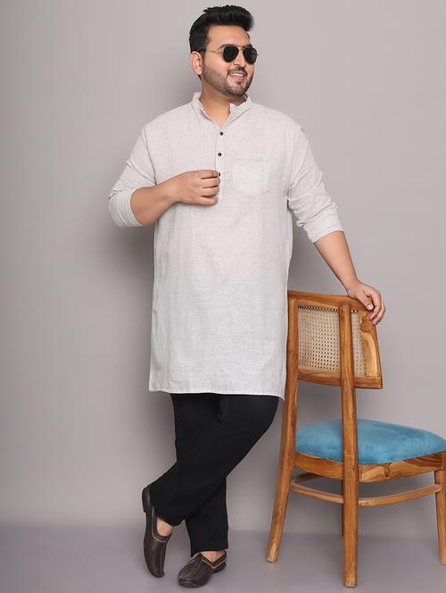 men solid mandarin neck long kurta - 21968206 -  Standard Image - 0