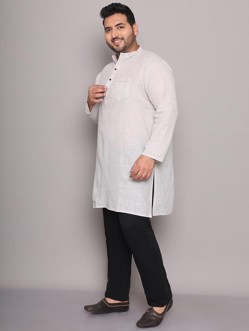 men solid mandarin neck long kurta - 21968206 - Standard Image - 2