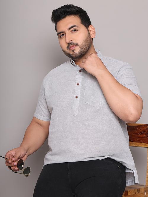 men solid mandarin neck short kurta - 21968207 -  Standard Image - 0