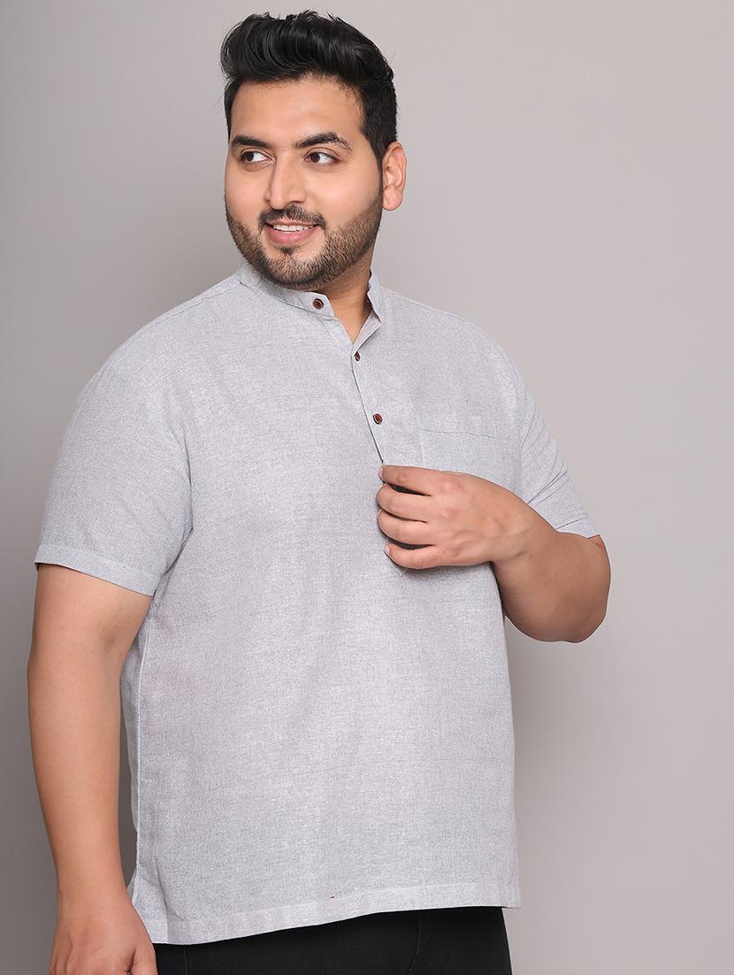 men solid mandarin neck short kurta - 21968207 - Standard Image - 2